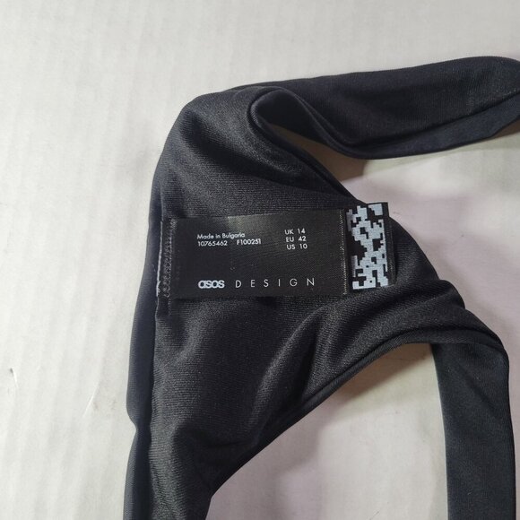 Asos Design Womens Black Thong Bikini Bottoms Swimwear Size 10 - Picture 2 of 4